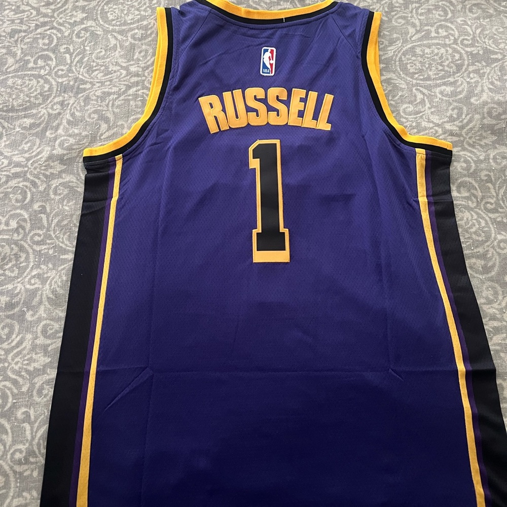 D’Angelo Russell Purple and Gold Men's Jersey
